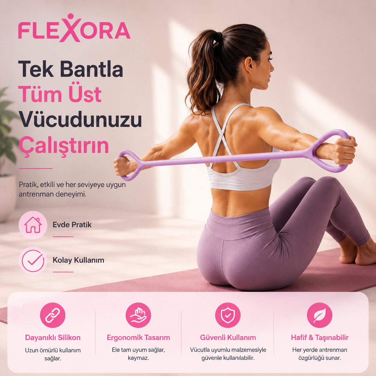 Flexora Üst Vücut Geliştirme Direnç Lastiği